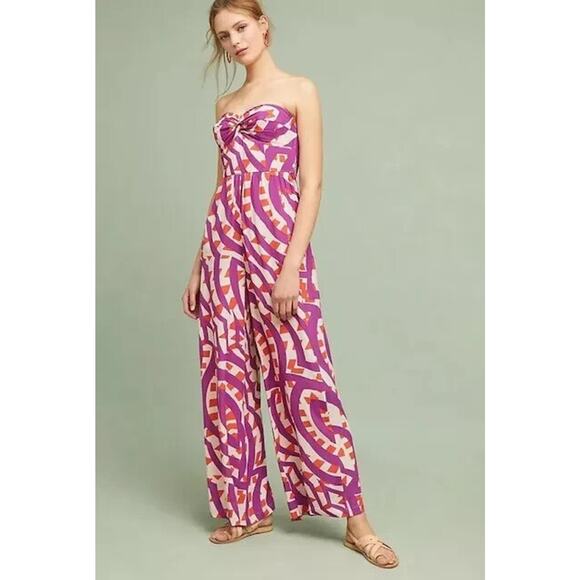 Anthropologie Pants - NWT Tracy Reese x Anthropologie Geometric Strapless Wide Leg Jumpsuit Size 6 FS